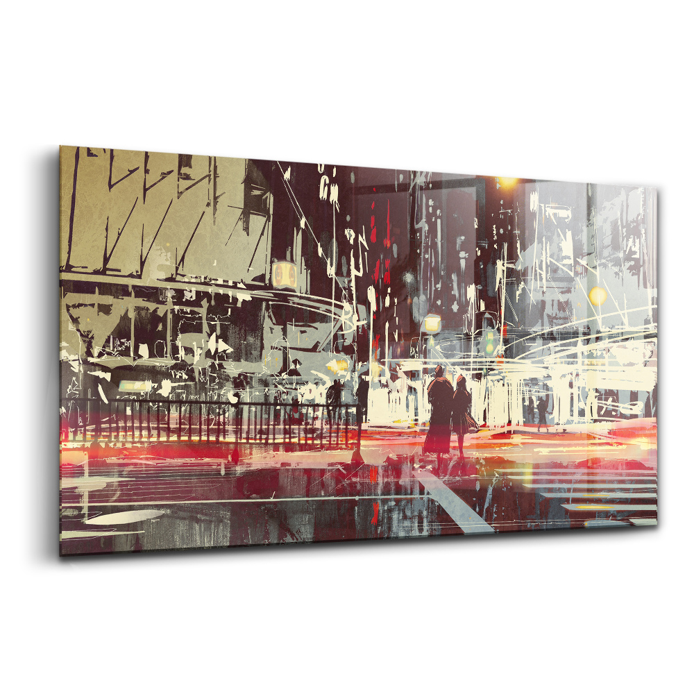 Tablou sticlă Scenă de oraș nocturnă