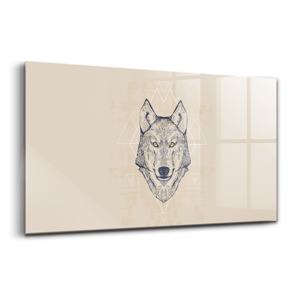 Tablou din sticlă Cap de lup