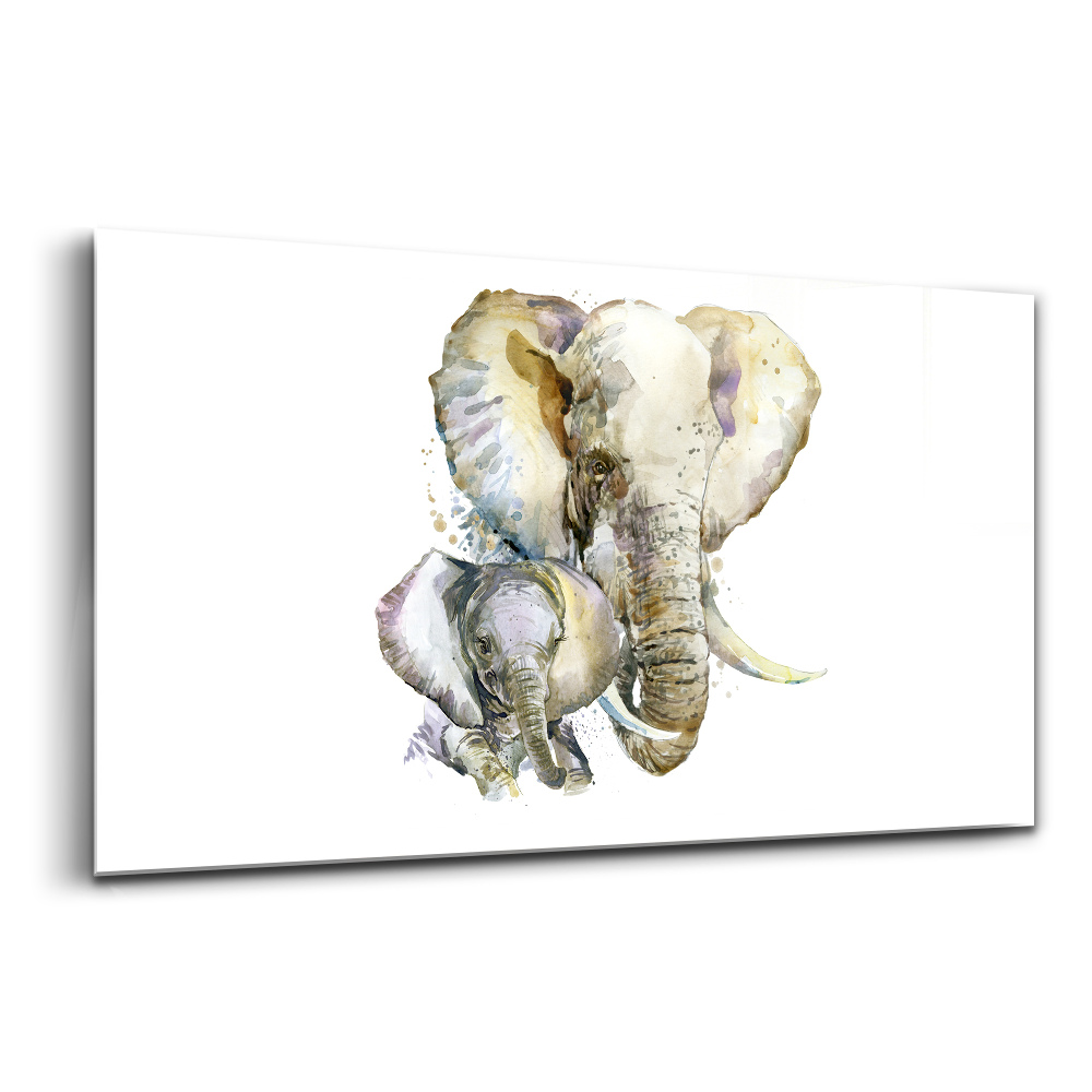 Tablou din sticlă Animale cu elefanți