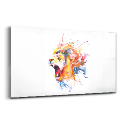 Tablou de sticlă Acuarelă de leu