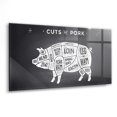 Tablou din sticlă Poster cu carne de porc de măcelar