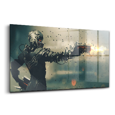 Tablou pe sticlă Joc științifico-fantastic cu arma letală