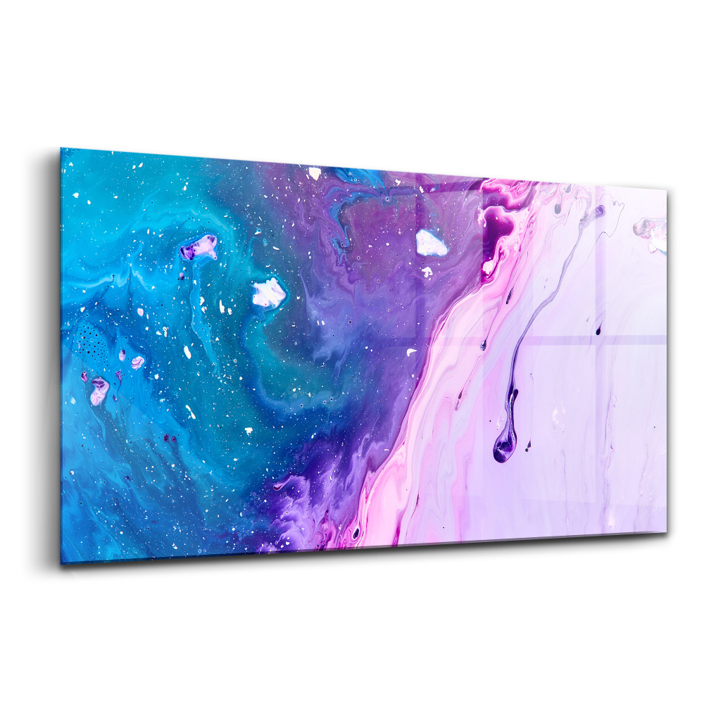 Tablou sticlă Fundal de vopsea albastră și violet