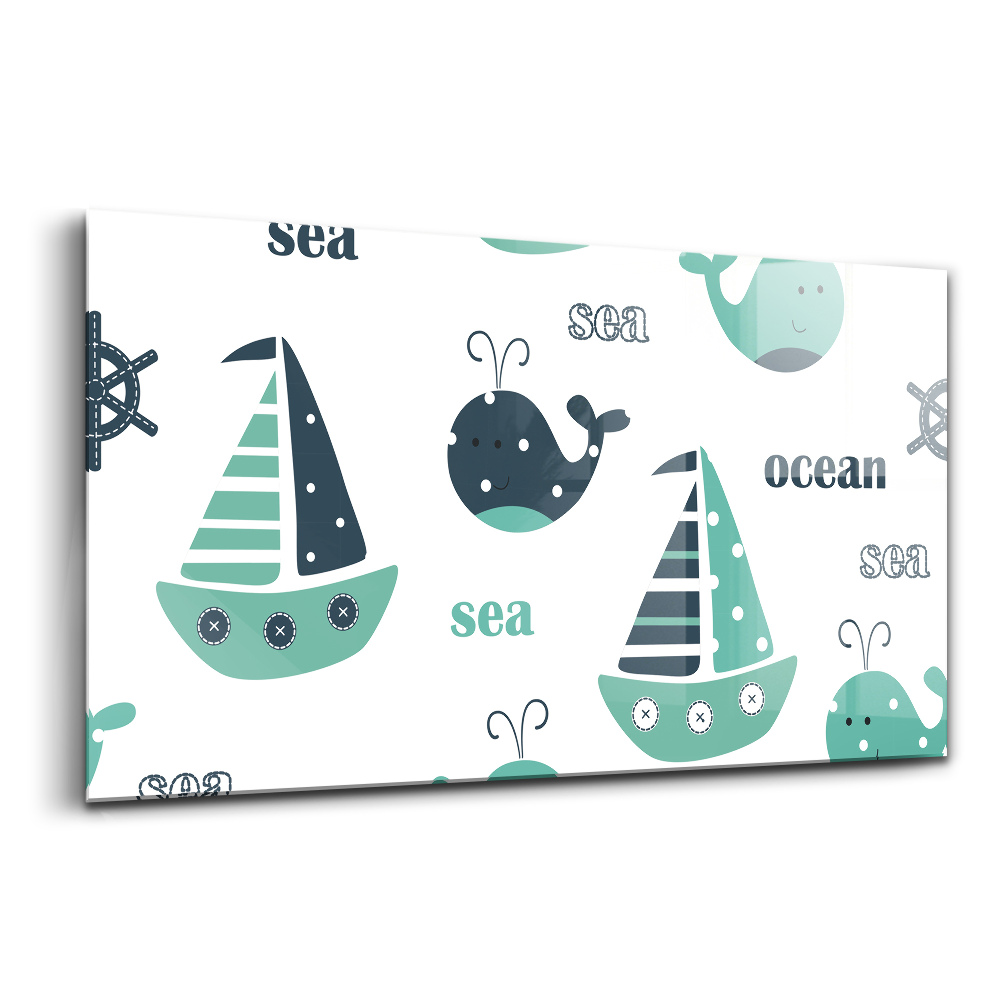 Tablou sticlă Balene și pânze minunate