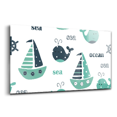 Tablou sticlă Balene și pânze minunate