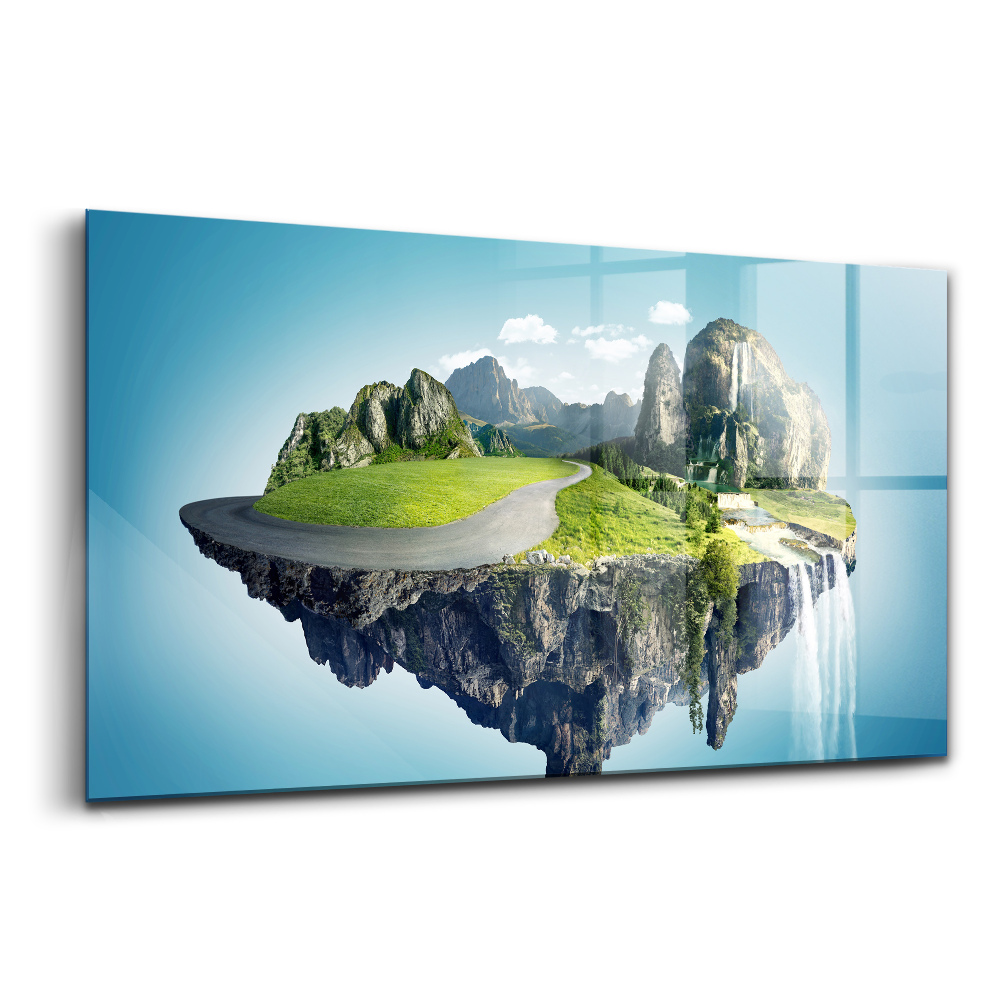 Tablou pe sticlă Insula Zburătoare