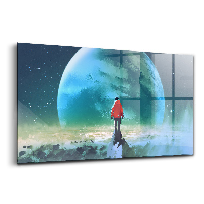 Tablou de sticlă Omul pe Lună