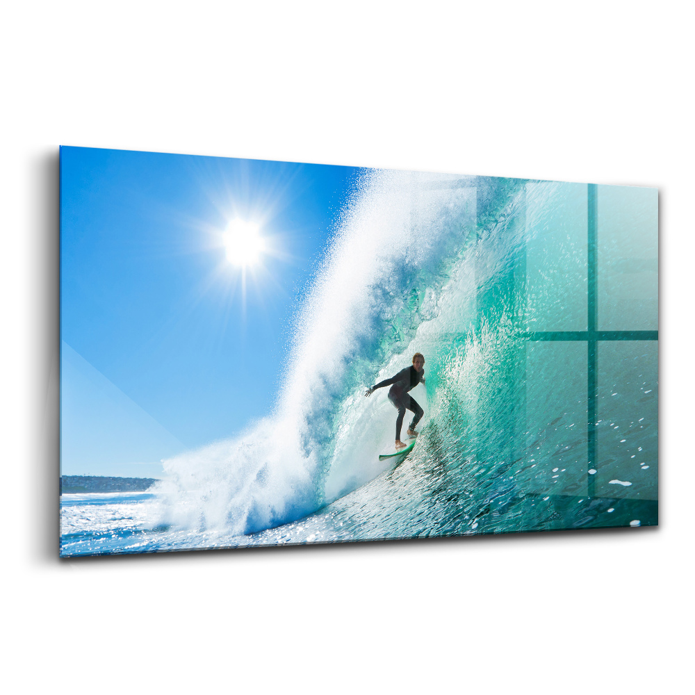 Tablou din sticlă Surfing în Hawaii