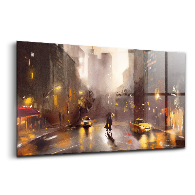 Tablou de sticlă Vedere stradală din New York