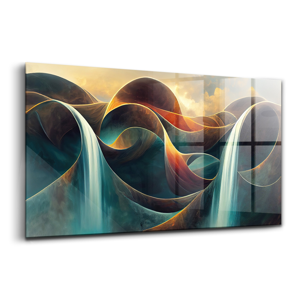 Tablou pe sticlă Fundal de cascadă curgătoare