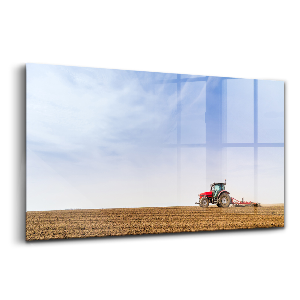 Tablou din sticlă Fermier pe un tractor