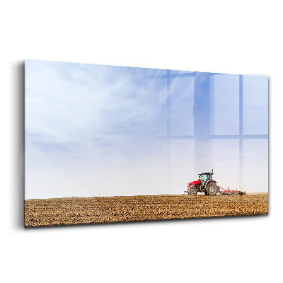 Tablou din sticlă Fermier pe un tractor