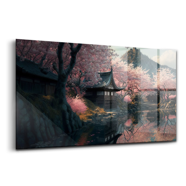 Tablou de sticlă Frumoasă floare de cireș asiatică