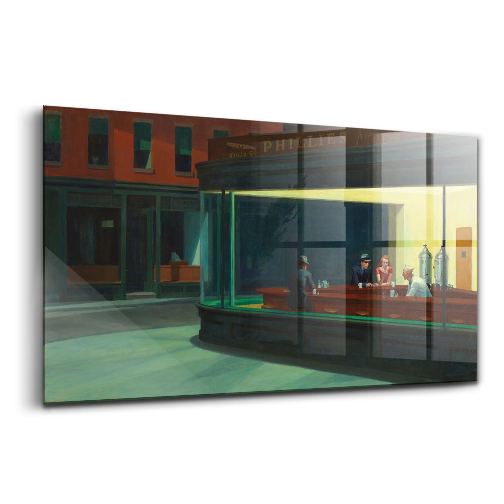 Tablou sticlă Orașul bar de noapte