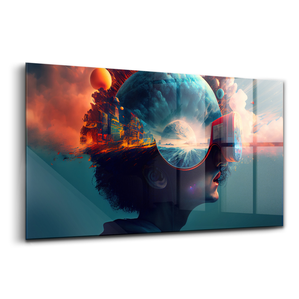 Tablou din sticlă Lume virtuală futuristă