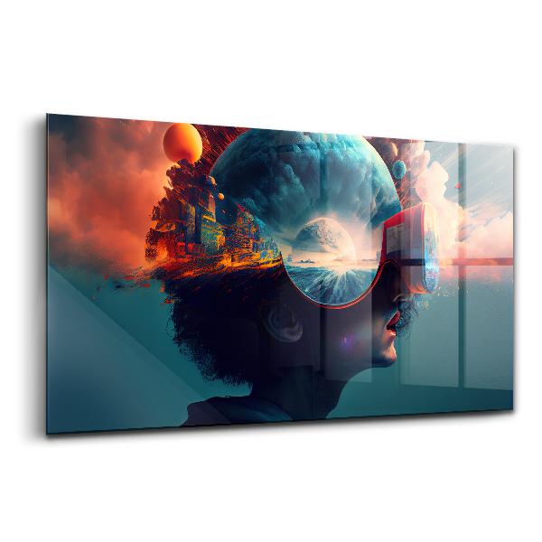 Tablou din sticlă Lume virtuală futuristă