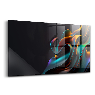 Tablou pe sticlă Val futurist abstract