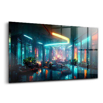 Tablou sticlă Oraș în stil cyberpunk