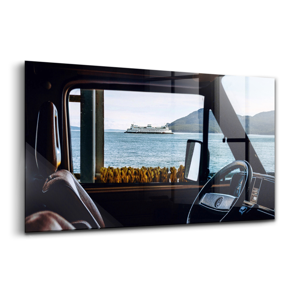 Tablou pe sticlă Castravete și o vacanță lângă apă