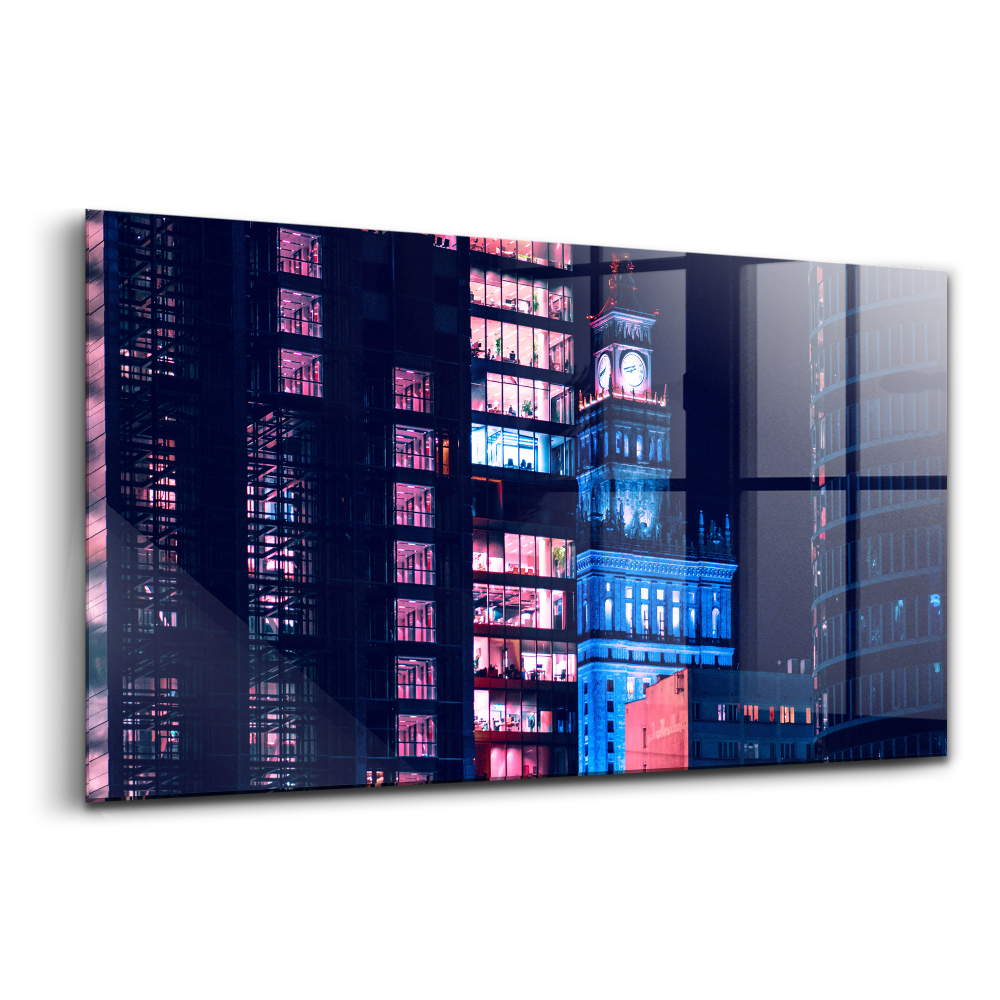 Tablou de sticlă Varșovia noaptea