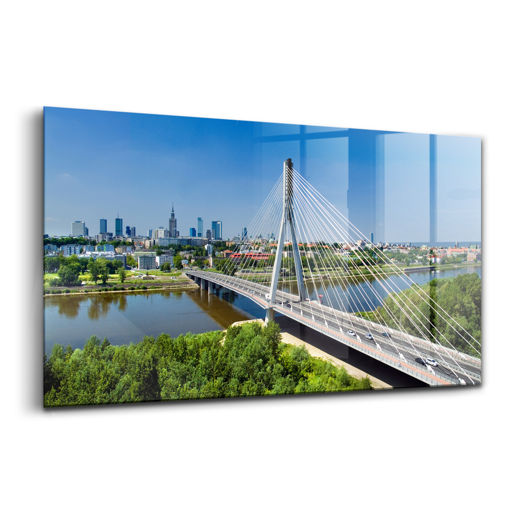 Tablou din sticlă Podul din Varșovia pe râul Vistula