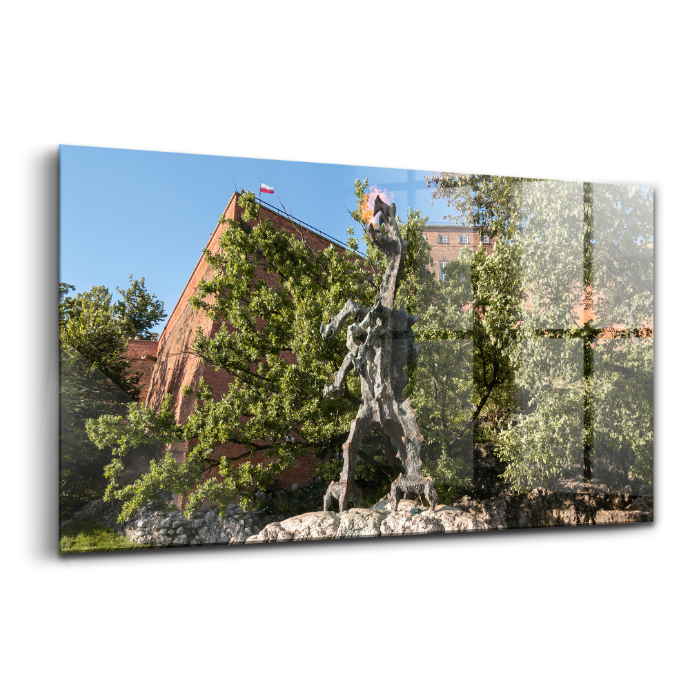 Tablou sticlă Monumentul Dragonului Wawel din Cracovia