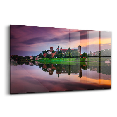 Tablou din sticlă Răsărit de soare în Wawel