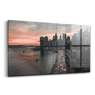 Tablou pe sticlă Panorama New York-ului