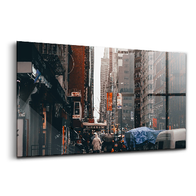 Tablou sticlă Străzile orașului și oamenii din New York
