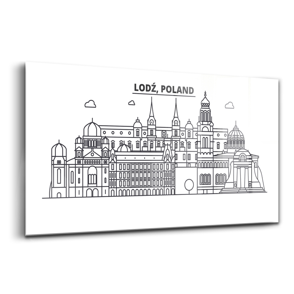 Tablou de sticlă Panorama arhitecturală a orașului Lodz