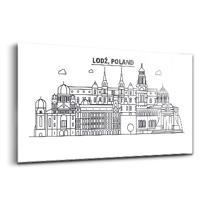 Tablou de sticlă Panorama arhitecturală a orașului Lodz