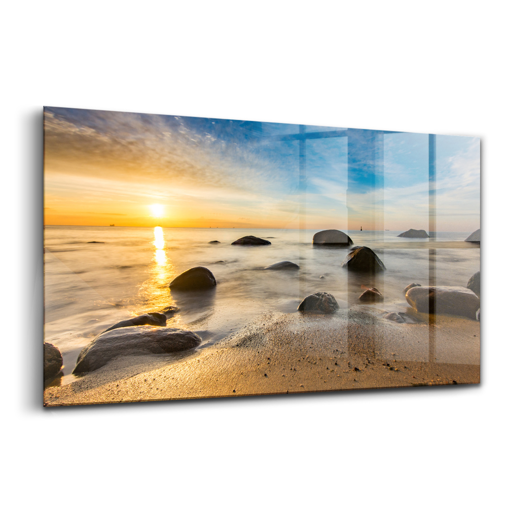 Tablou sticlă Răsărit de soare Marea Baltică
