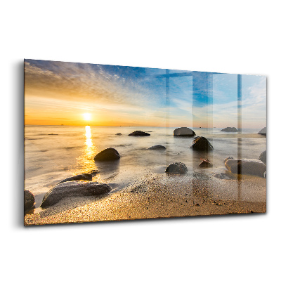Tablou sticlă Răsărit de soare Marea Baltică