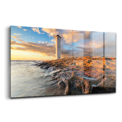 Tablou sticlă Farul de pe Marea Baltică