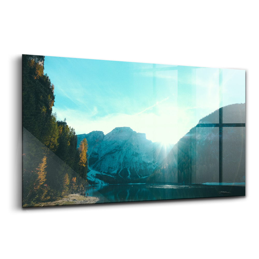 Tablou din sticlă Munte și râu în Polonia