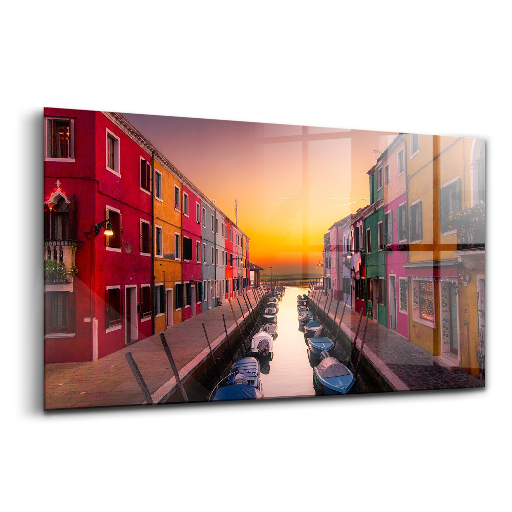 Tablou de sticlă Bărci și apă în Italia