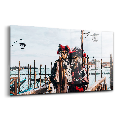 Tablou pe sticlă Carnavalul din Veneția