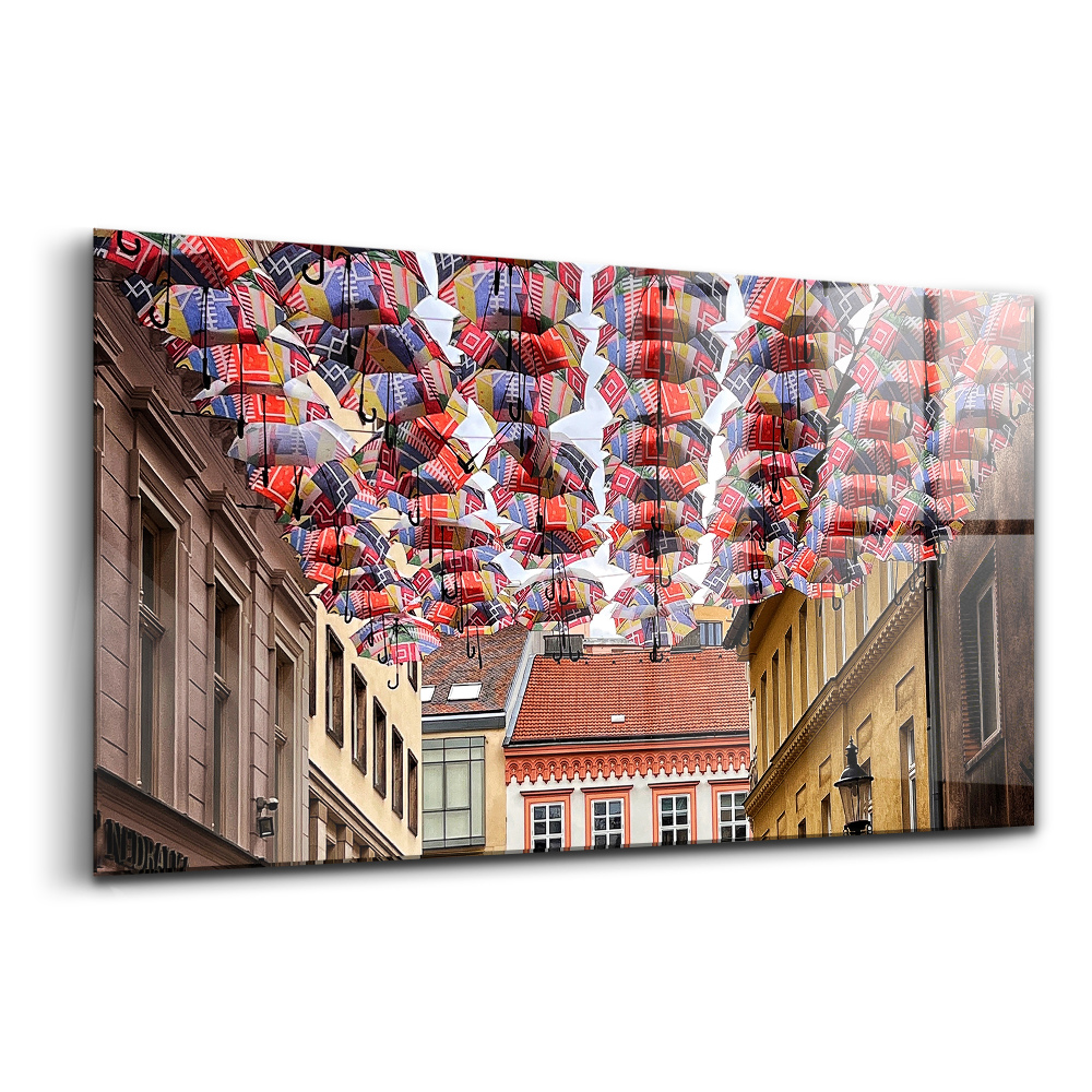 Tablou de sticlă Umbrele colorate în Bratislava