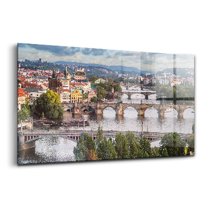 Tablou de sticlă Vedere a Pragăi