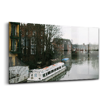 Tablou din sticlă Barcă pe râul Oxford