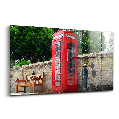 Tablou sticlă Cabină telefonică roșie