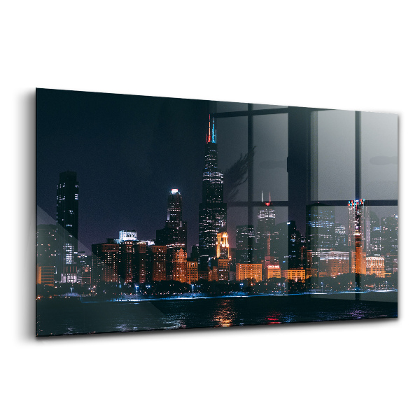 Tablou pe sticlă orașul orașului Chicago