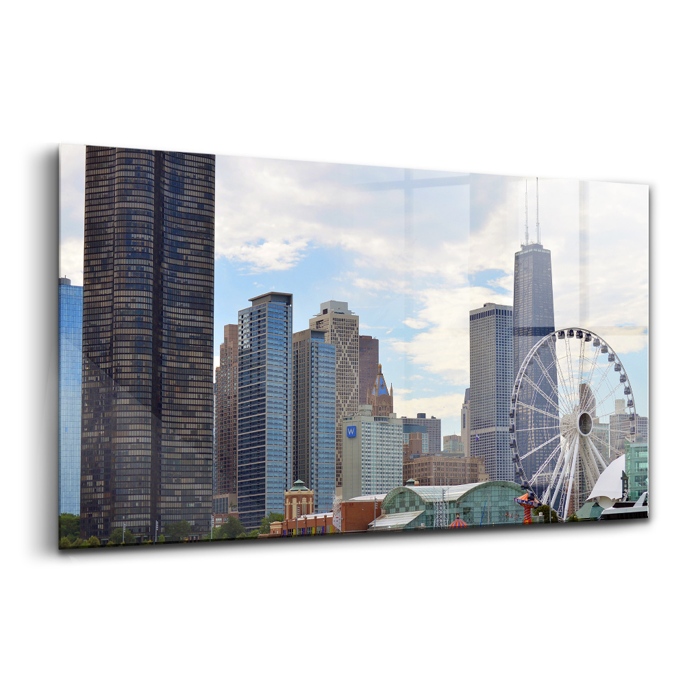 Tablou pe sticlă orașul orașului Chicago