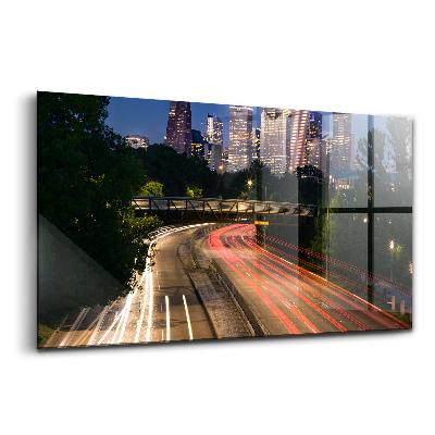 Tablou din sticlă Autostrada către oraș