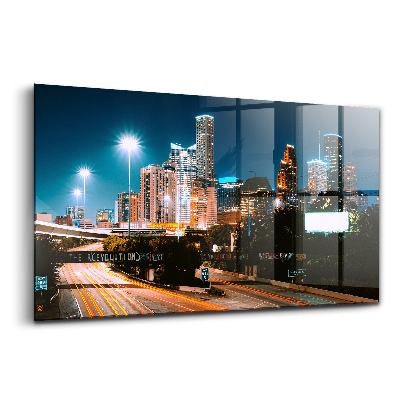 Tablou de sticlă Orașul Houston noaptea
