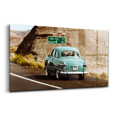 Tablou sticlă Volkswagen Beetle turcoaz