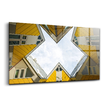 Tablou din sticlă Case în Rotterdam