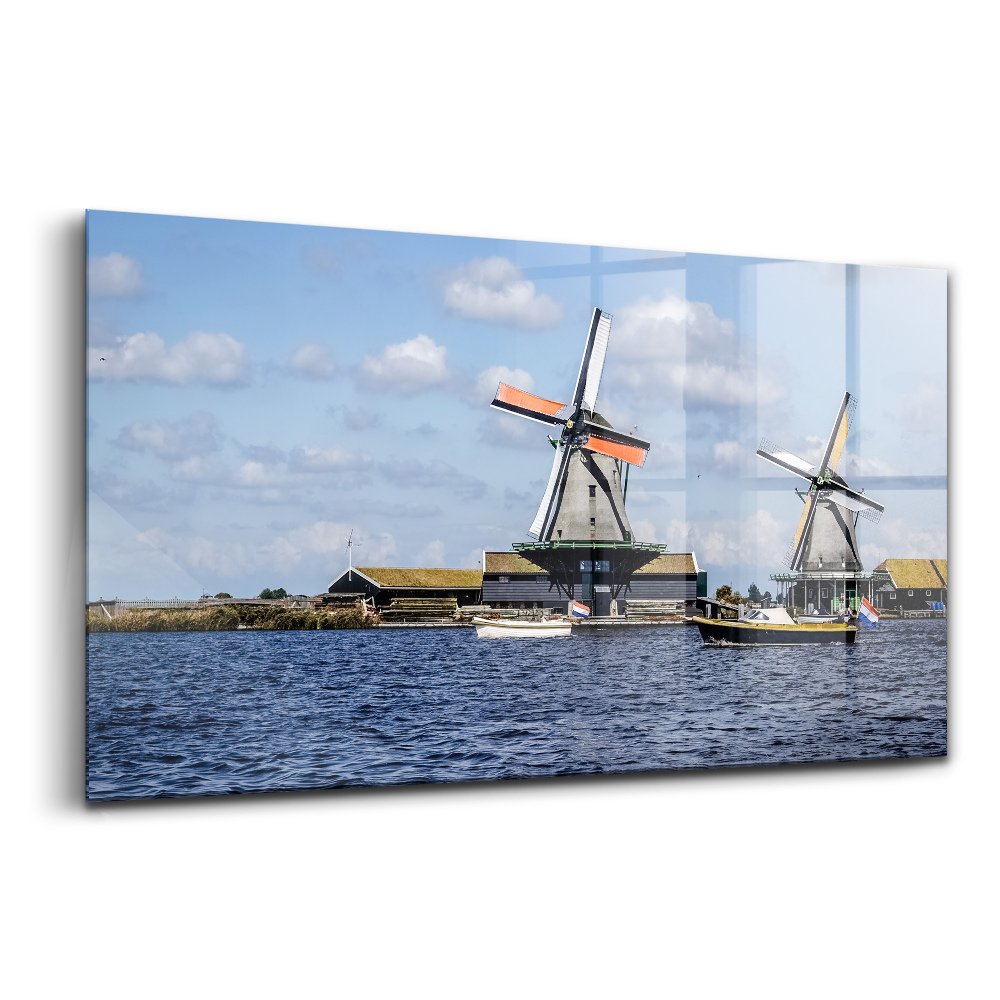 Tablou sticlă Mori în Olanda