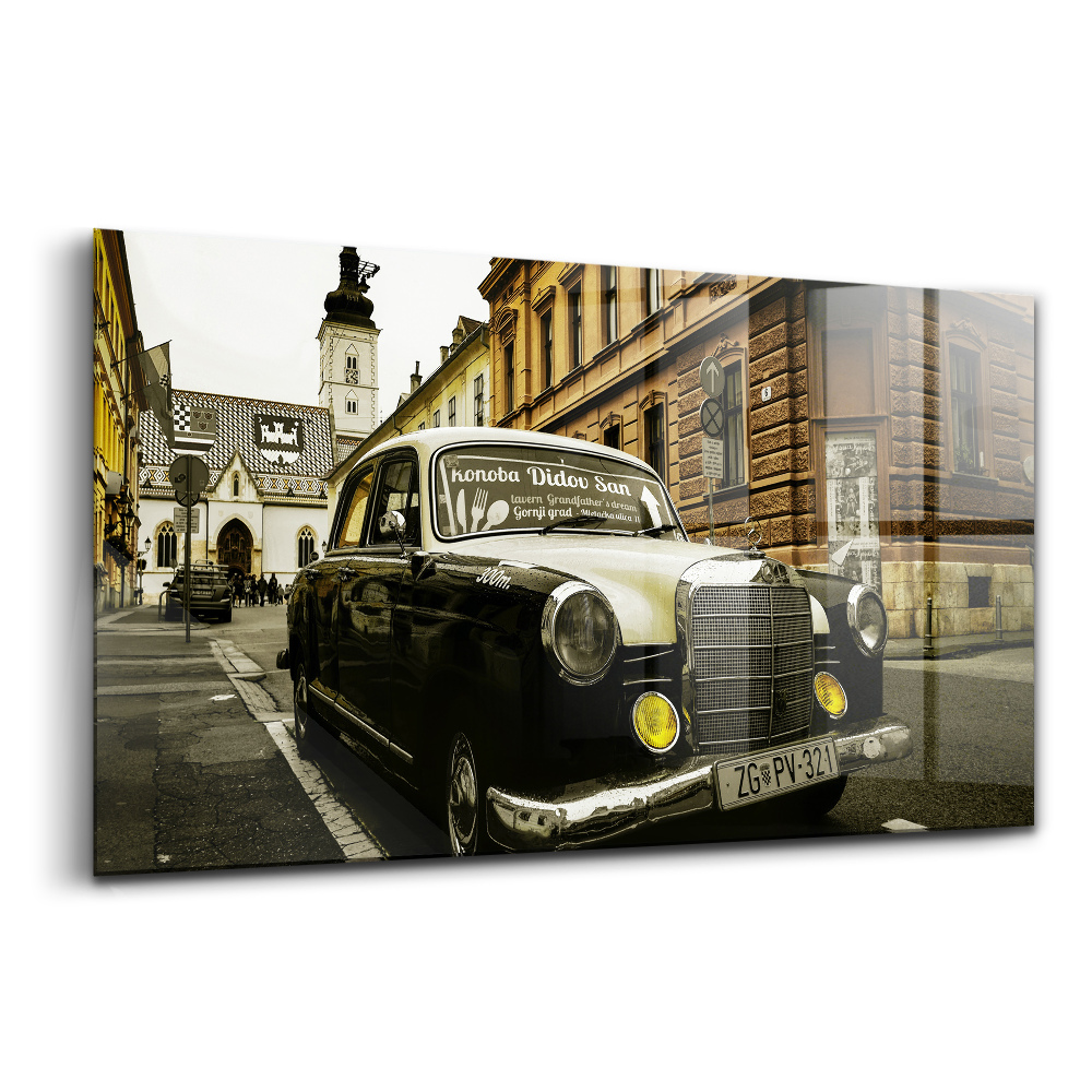 Tablou din sticlă Mercedes vechi în Zagreb