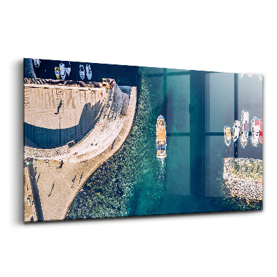 Tablou de sticlă Barcă cu pânze pe apă